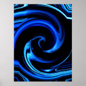 Abstrakt Blue Dolphin Art Poster (Vorne)