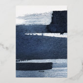 Abstrakt Blue Foto Bat Mitzvah Save the Date Real Folieneinladung (Rückseite)