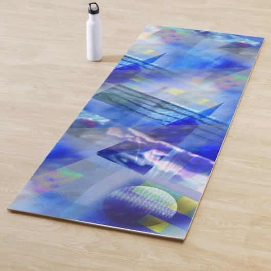 Abstrakt Blue Foto Collage Yogamatte (Beispiel)