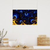Abstrakt Blue Fraktal Sky Poster (Küche)