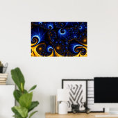 Abstrakt Blue Fraktal Sky Poster (Heimbüro)