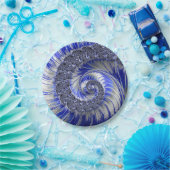 Abstrakt Blue Fraktal Spiral Paper Teller (Party)