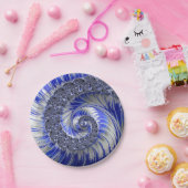 Abstrakt Blue Fraktal Spiral Paper Teller (Party)