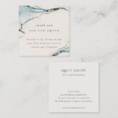 Abstrakt Blue Gold Beachy Vielen Dank für Ihre Bes Quadratische Visitenkarte (Vorne/Hinten)