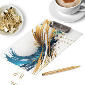 Abstrakt Blue & Gold Clipboard - Dynamisches Desig Klemmbrett