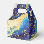 Abstrakt Blue Gold Farbenfroh Vielen Dank Geschenk Geschenkschachtel (Rückseite)