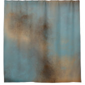 Abstrakt Blue Gold Moderne Kunst Duschvorhang (Vorderseite)