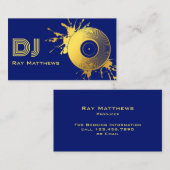 Abstrakt Blue Gold Music Disk DJ Visitenkarte (Vorne/Hinten)