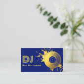 Abstrakt Blue Gold Music Disk DJ Visitenkarte (Stehend Vorderseite)