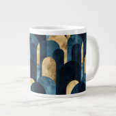 Abstrakt Blue Gold Navy Jumbo-Tasse (Vorderseite Rechts)