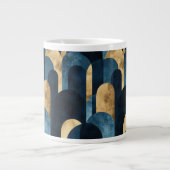 Abstrakt Blue Gold Navy Jumbo-Tasse (Vorderseite)