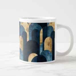Abstrakt Blue Gold Navy Jumbo-Tasse