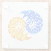 Abstrakt Blue Gold Yin Yang Fishing Balance Glasuntersetzer (Rückseite)