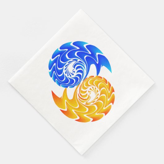 Abstrakt Blue Gold Yin Yang Fishing Balance Serviette (Ecke)