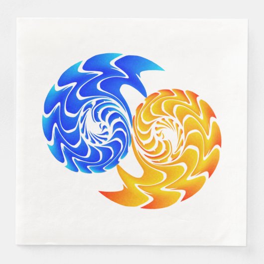 Abstrakt Blue Gold Yin Yang Fishing Balance Serviette (Vorderseite)