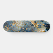 Abstrakt Blue Golden Skateboard (Horizontal)