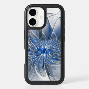 Abstrakt Blue Gray Fraktal Art Blume
