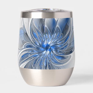 Abstrakt Blue Gray Fraktal Art Blume