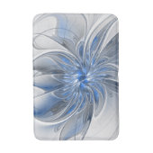 Abstrakt Blue Gray Fraktal Art Blume Badematte (Vorderseite Vertikal)