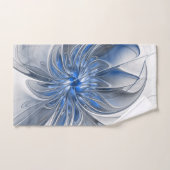 Abstrakt Blue Gray Fraktal Art Blume Badhandtuch Set (Handtuch)