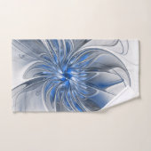 Abstrakt Blue Gray Fraktal Art Blume Badhandtuch Set (Handtuch)