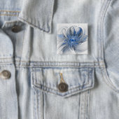 Abstrakt Blue Gray Fraktal Art Blume Button (Beispiel)