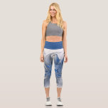 Abstrakt Blue Gray Fraktal Art Blume Capri Leggings<br><div class="desc">Einzigartige Fantasy-Blume in Blau- und Grautönen,  abstrakt und elegant. Design für Ihre modernen Capri Leggings und mehr.</div>