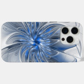 Abstrakt Blue Gray Fraktal Art Blume Case-Mate iPhone Hülle (Rückseite (Horizontal))
