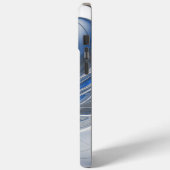 Abstrakt Blue Gray Fraktal Art Blume Case-Mate iPhone Hülle (Rückseite / Links)