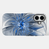 Abstrakt Blue Gray Fraktal Art Blume Case-Mate iPhone Hülle (Rückseite (Horizontal))