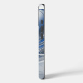 Abstrakt Blue Gray Fraktal Art Blume Case-Mate iPhone Hülle (Rückseite / Links)