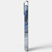 Abstrakt Blue Gray Fraktal Art Blume Case-Mate iPhone Hülle (Rückseite / Links)