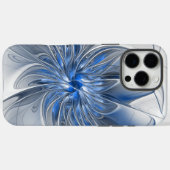 Abstrakt Blue Gray Fraktal Art Blume Case-Mate iPhone Hülle (Rückseite (Horizontal))