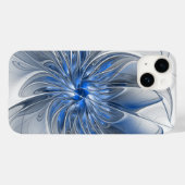 Abstrakt Blue Gray Fraktal Art Blume Case-Mate iPhone Hülle (Rückseite (Horizontal))