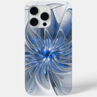 Abstrakt Blue Gray Fraktal Art Blume