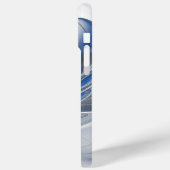 Abstrakt Blue Gray Fraktal Art Blume Case-Mate iPhone Hülle (Rückseite / Links)
