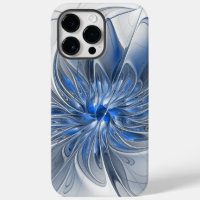 Abstrakt Blue Gray Fraktal Art Blume