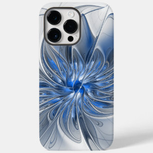 Abstrakt Blue Gray Fraktal Art Blume Case-Mate iPhone 14 Pro Max Hülle