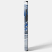 Abstrakt Blue Gray Fraktal Art Blume Case-Mate iPhone Hülle (Rückseite / Links)