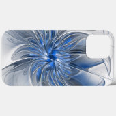 Abstrakt Blue Gray Fraktal Art Blume Case-Mate iPhone Hülle (Rückseite (Horizontal))