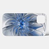Abstrakt Blue Gray Fraktal Art Blume Case-Mate iPhone Hülle (Rückseite (Horizontal))