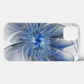 Abstrakt Blue Gray Fraktal Art Blume Case-Mate iPhone Hülle (Rückseite (Horizontal))