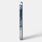 Abstrakt Blue Gray Fraktal Art Blume Case-Mate iPhone Hülle (Rückseite / Links)