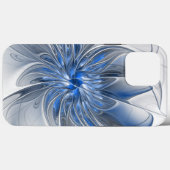 Abstrakt Blue Gray Fraktal Art Blume Case-Mate iPhone Hülle (Rückseite (Horizontal))