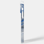 Abstrakt Blue Gray Fraktal Art Blume Case-Mate iPhone Hülle (Rückseite / Links)