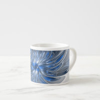 Abstrakt Blue Gray Fraktal Art Blume