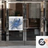 Abstrakt Blue Gray Fraktal Art Blume Fensteraufkleber (Büro Tür)