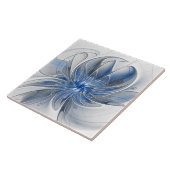 Abstrakt Blue Gray Fraktal Art Blume Fliese (Seite)
