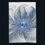 Abstrakt Blue Gray Fraktal Art Blume Geschirrtuch<br><div class="desc">Eine einzigartige Fantasy-Blume in Blau- und Grautönen,  abstrakt und elegant. Ungewöhnliches Design für Ihr dekoratives Blumenhandtuch und mehr.</div>