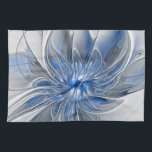 Abstrakt Blue Gray Fraktal Art Blume Geschirrtuch<br><div class="desc">Einzigartige Fantasy-Blume in Blau- und Grautönen,  abstrakt und elegant. Design für Ihr Küchentuch und mehr.</div>